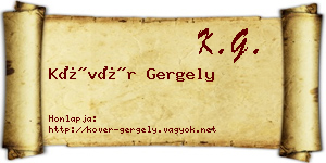 Kövér Gergely névjegykártya
