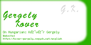 gergely kover business card